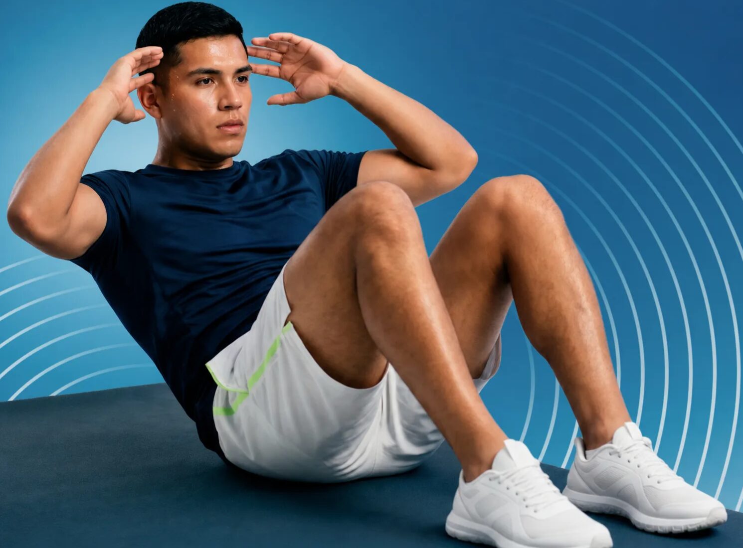 A person doing strength training.