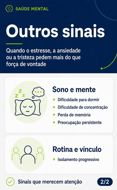 Infographic on symptoms that indicate when to seek mental health help.