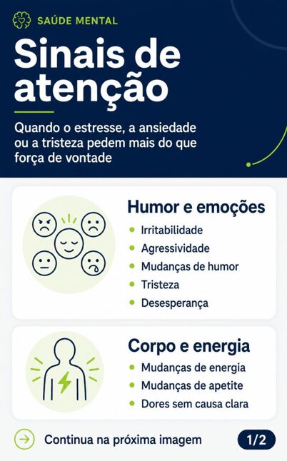 Infographic showing warning signs of anxiety and depression.